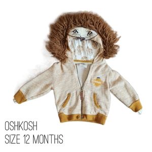 Lion zip-up hoodie, oshkosh, size 12 months